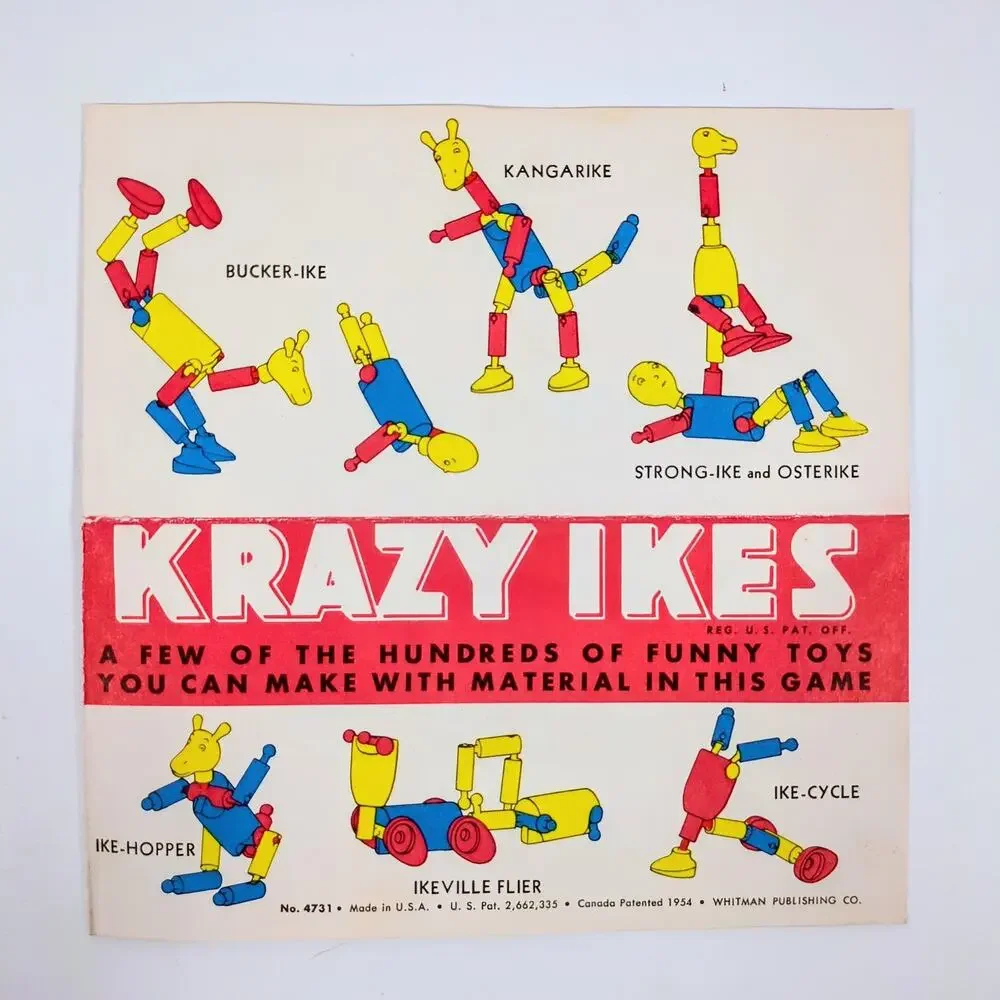 Vintage Krazy Ikes Plastic Building Set Whitman In Box Complete With Guide 1954